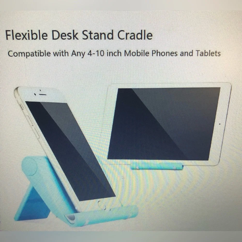 Foldable cellphone holder Desktop tablet adjustable stand blue.